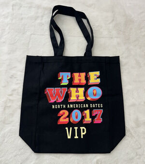 Black Tote Bag The Who 2017 VIP North American Dates Graphic Reusable
